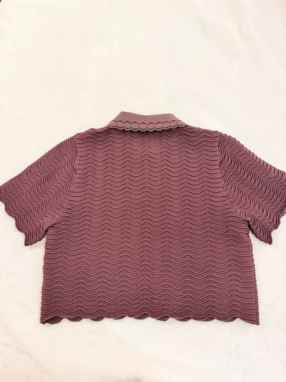 En Saison Wine Burgundy Two-Piece Mini Set with Scalloped Trim - Picture 7 of 11